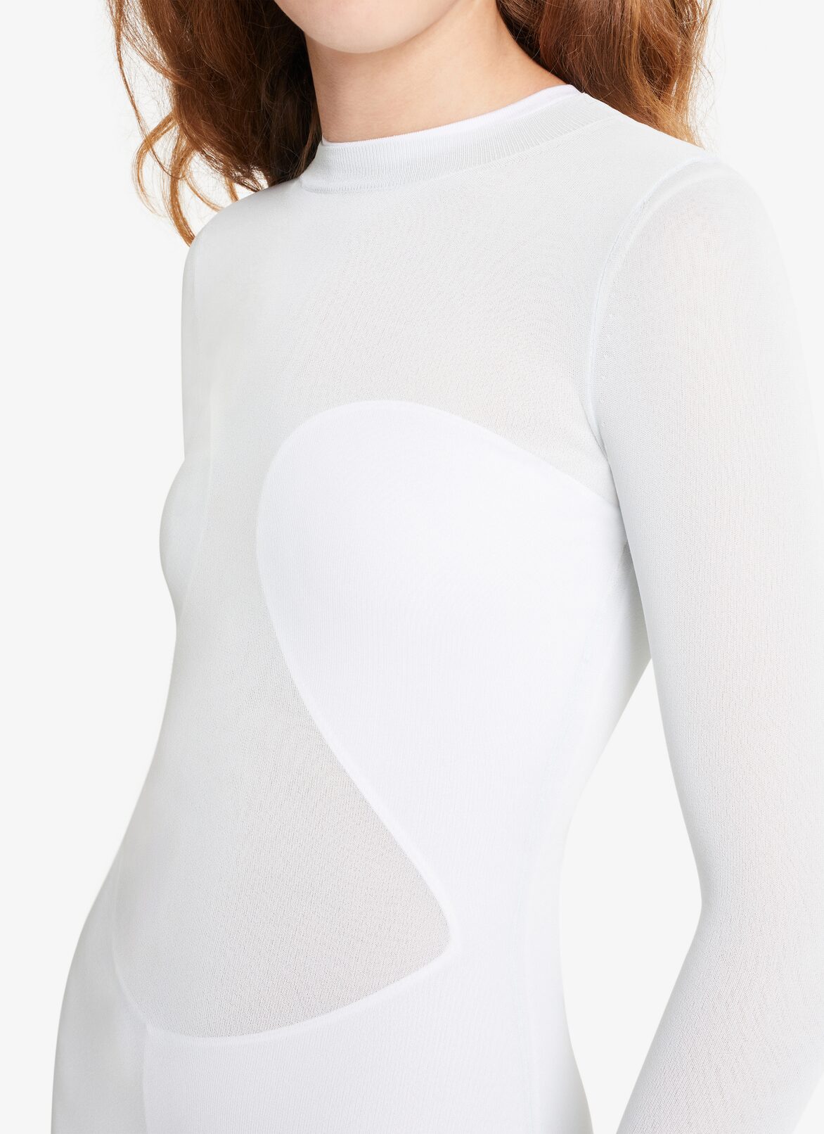SHORT BODYSHEER BODYSUIT ALAÏA WHITE SHORT BODYSHEER BODYSUIT